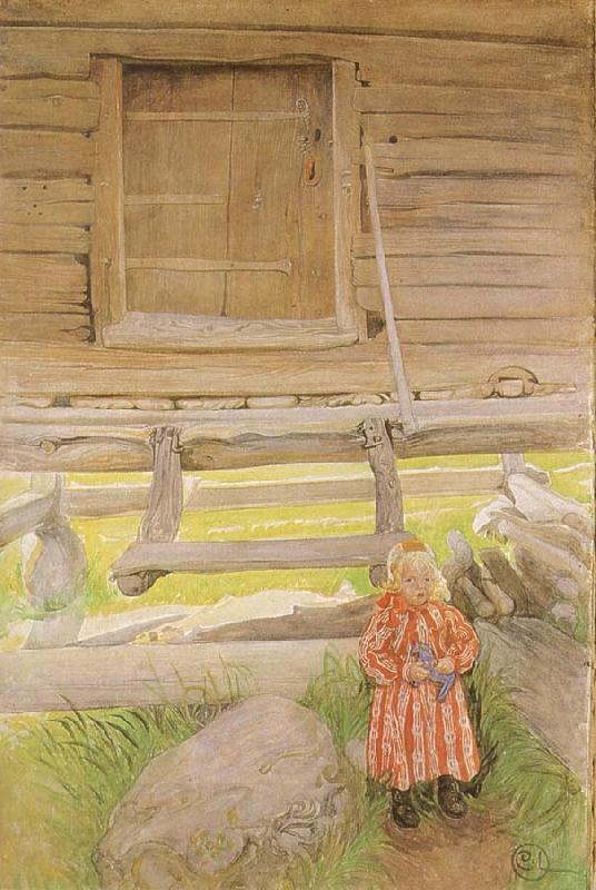 Carl Larsson A Rattvik Girl  by Wooden Storehous oil painting picture